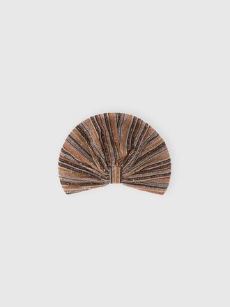 Missoni Ribbed Lam&eacute; Viscose Headscarf With Sequins in Gold& Beige at Nordstrom