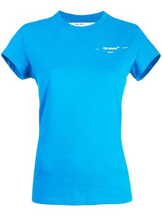 Off-white T-shirt con logo - Blu