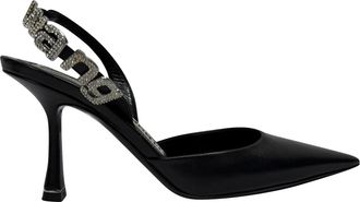 Alexander Wang Alexander Wang Pre-owned Womens Grace Embellished Slingback Pumps in Black Leather - Size EU 35