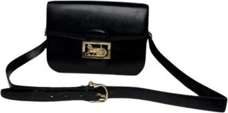Celine Pre-owned Cross Body Bags, female, Black, Size: ONE SIZE Pre-owned Leather Cross Body Bag