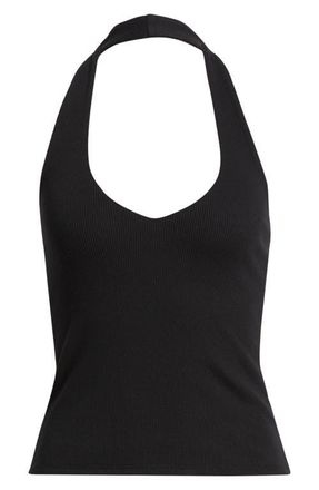 BP. Deep V-Neck Halter Top in Black at Nordstrom, Size Xx-Small