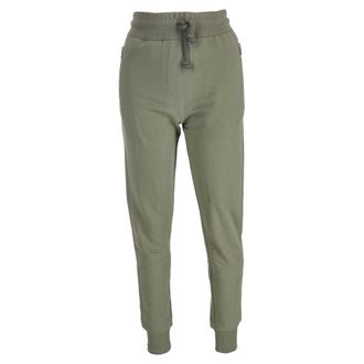 Dries Van Noten Drawstring Jogger Pants in Olive Cotton