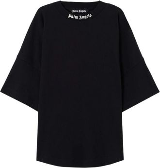Palm Angels Klassiek Logo Over T-shirt - Heren - T-shirts - Zwart - XS - Katoen - Tops