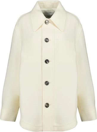 Ami Boiled Wool Buttoned Jacket - Dames - Zomerjassen - Beige - L - Wol - Jassen