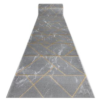 RugsX Rugsx - Alfombra De Pasillo Emerald Exclusivo 1012 Glamour, Elegante M&aacute;rmol, Geom&eacute;trico Gris / Oro 80 Cm Grey 80x100 Cm