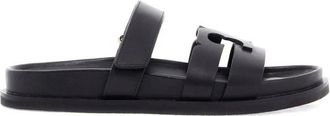 Tory Burch Leren Sandalen met Dubbele Band - Dames - Sandalen - Zwart - 40 EU - Leer - Schoenen