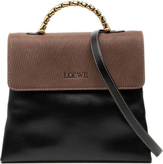 Loewe Pre-owned Loewe Leather Velazquez Twist Satchel Ladies L24