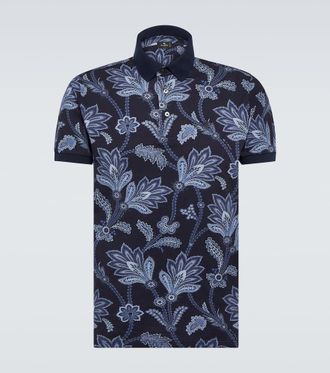 Etro Printed cotton piqué polo shirt