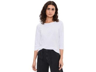 Mod-o-doc 3/4 Sleeve Crew Neck Favorite T-Shirts Womens Clothing White 1 : LG (US 12-14), Cotton