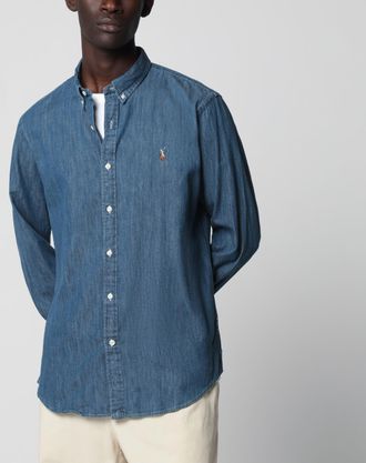 Polo Ralph Lauren Camicia button-down in denim blu Slim-Fit