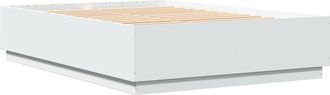 vidaXL Bed Frame with LED without Mattress White 150x200 cm King Size vidaXL