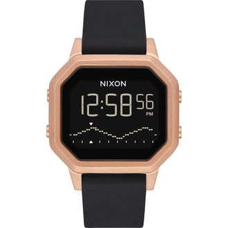Nixon Siren Digital Watch, 36mm in Black/rose Gold at Nordstrom