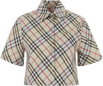 Burberry Camicia a quadri a maniche corte - Toni neutri
