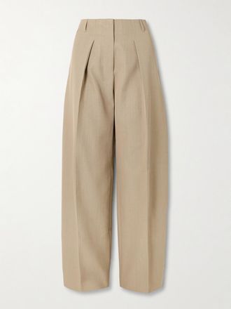 Jacquemus Pantaloni A Gamba Larga Con Pinces Ovalo - Neutri