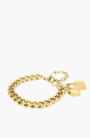Nialaya Gold Cuban Charm Bracelet at Nordstrom, Size X-Small