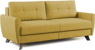 Divani.Store Callisto Sof&aacute; Cama Convertible De Tela Suave E Impermeable 168 Cm (mat. 120x197) Amarillo