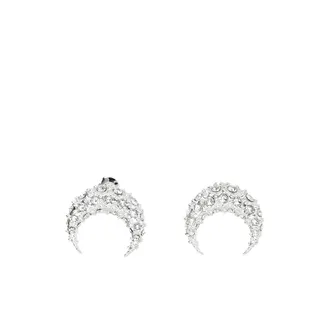 Marine Serre Small Rhinestone-embellished Moon Earring