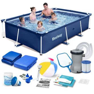 OEM Piscina De Jard&iacute;n Con Estructura, 259 X 170 X 61 Cm, Conjunto 15 En 1, Bestway 56403n