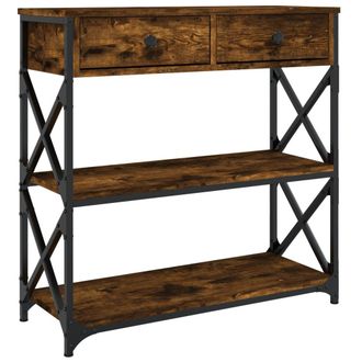 vidaXL Vidaxl - Mesa Consola Madera De Ingenier&iacute;a Roble Ahumado 75x28x75 Cm