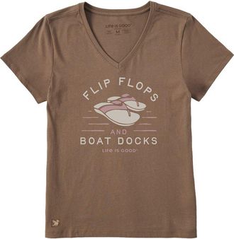 Life is good Crusher V-Neck T-Shirt