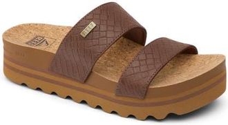 Reef Cushion Vista Hi Slide Sandal in Chocolate Wicker at Nordstrom, Size 8