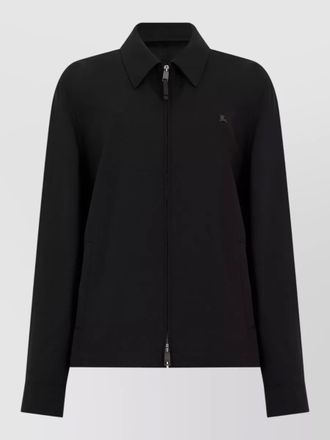 Burberry wool jacket zipper front flared sleeves