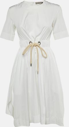 Sportmax White Cotton Belted Handkerchief Hem