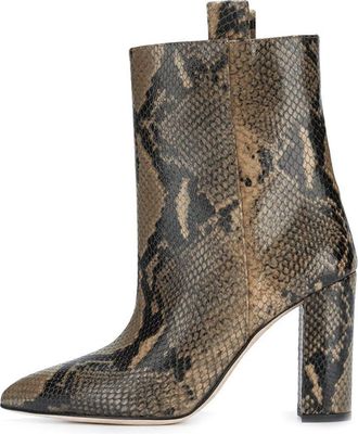 Generic Sexy Pointed Toe Banquets Ankle Boots for Womens, Block High Heel Comfortable Evening Short Booties, Fashion Snakeskin Pull on Fall Winter Shoes,snake