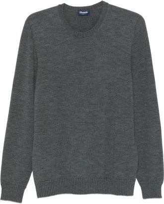 Drumohr Grijze Sweaters voor Mannen - Heren - Ronde hals truien - Grijs - 2XL - Truien & Vesten