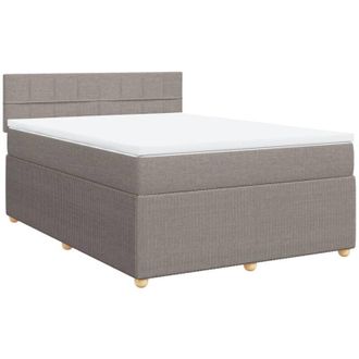 vidaXL Vidaxl - Cama Box Spring Con Colch&oacute;n Tela Gris Taupe 140x200 Cm