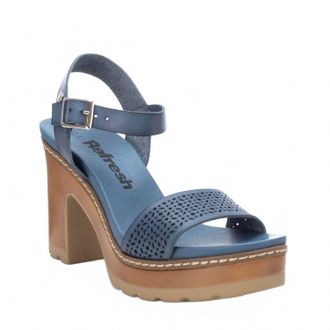 Xti Womens Casual Heeled Platform Sandals In Jeans