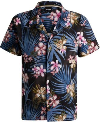BOSS Regular-fit shirt with seasonal print