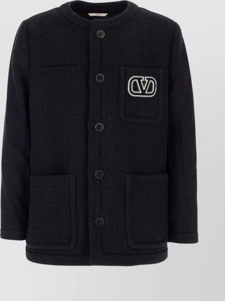Valentino Garavani jacket textured fabric patch pockets