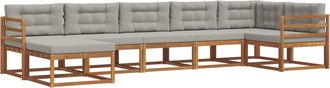 vidaXL Conjunto De Sof&aacute;s De Exterior 7 Uds. Gris Natural Y Claro Vidaxl