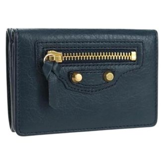 Balenciaga Pre-owned Wallets, female, Blue, Size: ONE SIZE Pre-owned Trifold Wallet