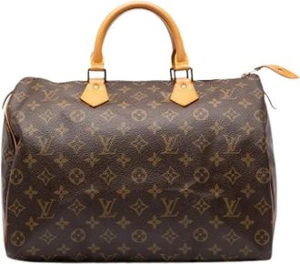 Louis Vuitton Pre-owned Speedy 35 - Dames - Vintage Handtas - Bruin - ONE Size - Leer - Vintage