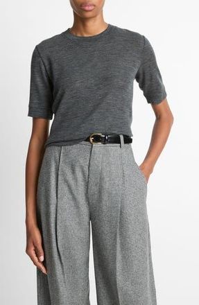 Vince Shrunken Crewneck Wool T-Shirt in Medium Heather Grey at Nordstrom Rack