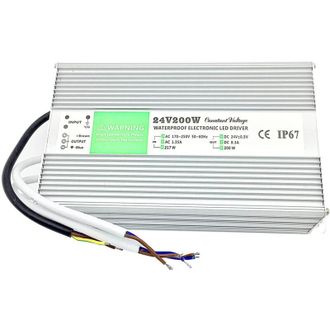 OEM Transformador Regulado De 200 W Y 24 V Cc, Resistente Al Agua (ip67), Con Protecci&oacute;n Contra Cortocircuitos Y Sobrecorriente Para Aplicaciones Led