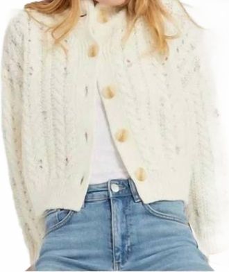 Something Navy Embellished Cable Knit Cardigan In Ivory