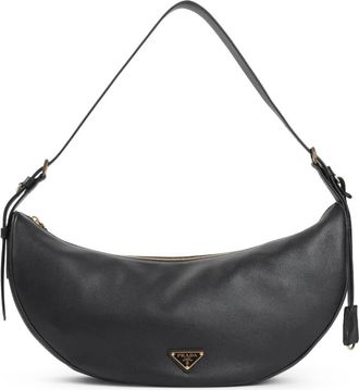 Prada Demi-lune Grote Schoudertas - Dames - Schoudertassen - Zwart - ONE Size - Leer - Tassen