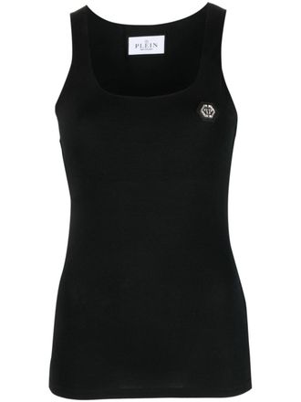 Philipp Plein Tanktop met logopatch - Zwart