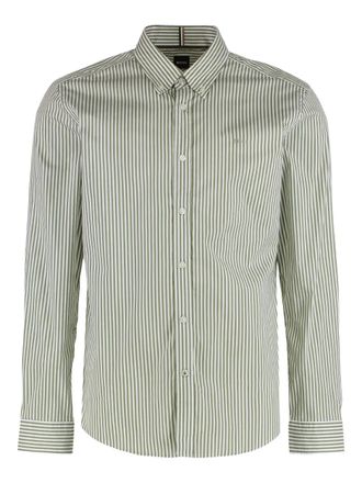 BOSS slim-fit striped oxford shirt - Green