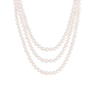 Splendid Pearls Endless Pink 80 Freshwater Pearl Necklace