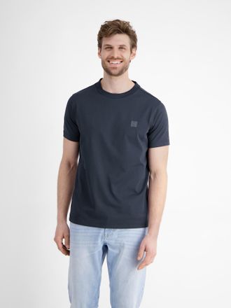 Lerros T-Shirt LERROS LERROS COOL & DRY Performance T-Shirt f&uuml;r Herren, Herren, Gr. L, blau (classic navy), 75% Baumwolle, 25% Polyester, Rundhals, Shirts T-