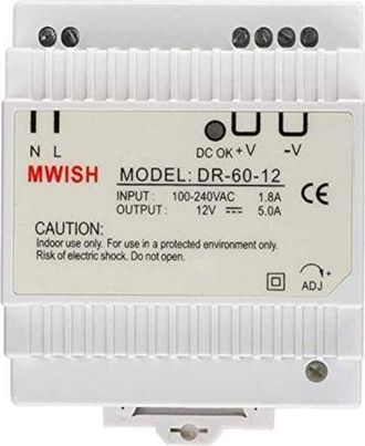 OEM Transformador Monobloque Modular Para Timbre Con Video 12v/5.0a, Dr-60-12 Fuente De Alimentaci&oacute;n 100-240v Fuente De Alimentaci&oacute;n Profesional Para Est&aacute;