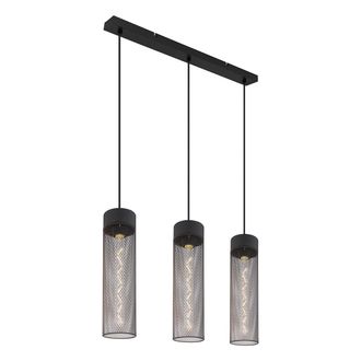 Globo Lighting L&aacute;mpara Colgante - Hans - Negro - Vidrio Vidrio Ahumado - - Globo