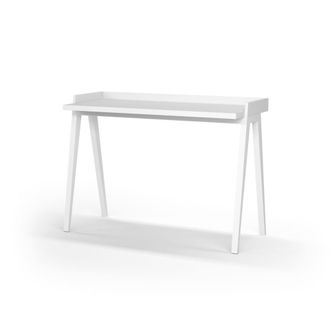 HERDASA Escritorio melamina y haya blanco 81x111x50