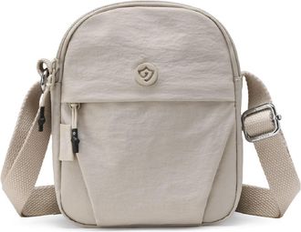 Generic Foldie Travel Crossbody Bag, Compact Shoulder Bag with Adjustable Strap, Beige