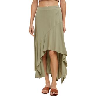 Wishlist Asymmetric Midi Skirt in Olive at Nordstrom Rack, Size Medium