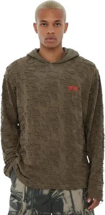 Diesel Green Distressed Logo Hoodie